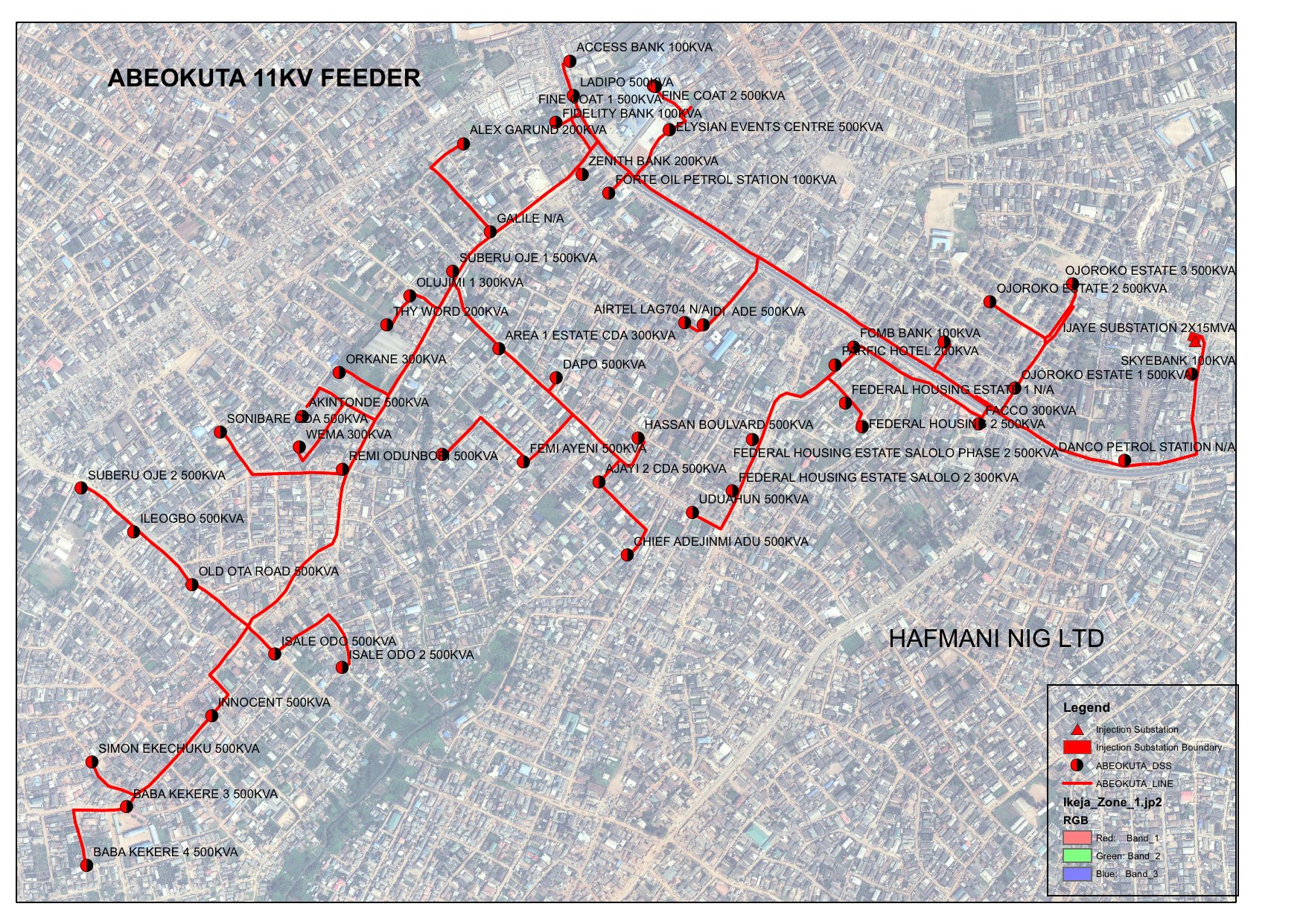 Abeokuta 11KV Feeder Map