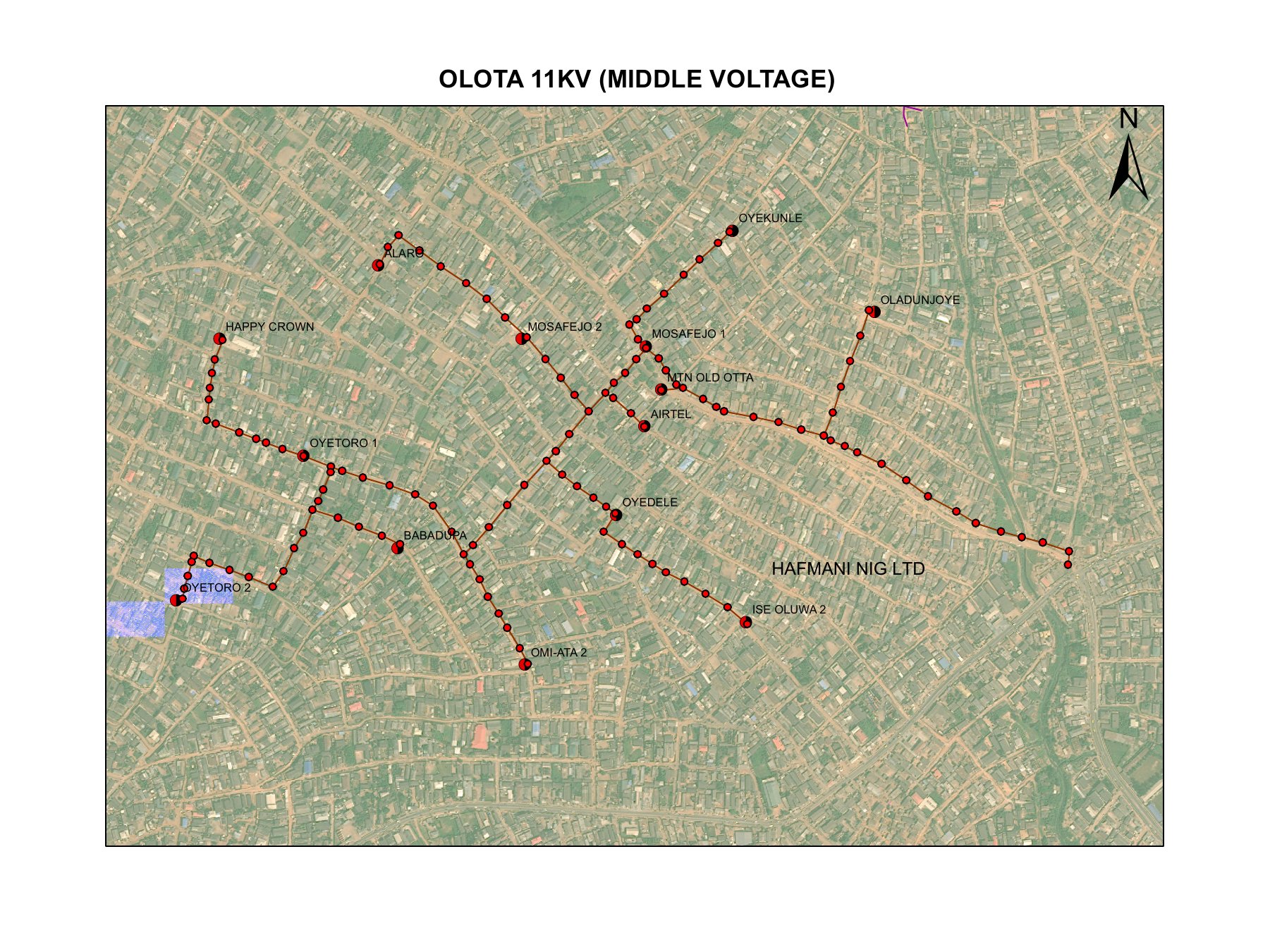 Olota 11KV Middle Voltage Feeder Map
